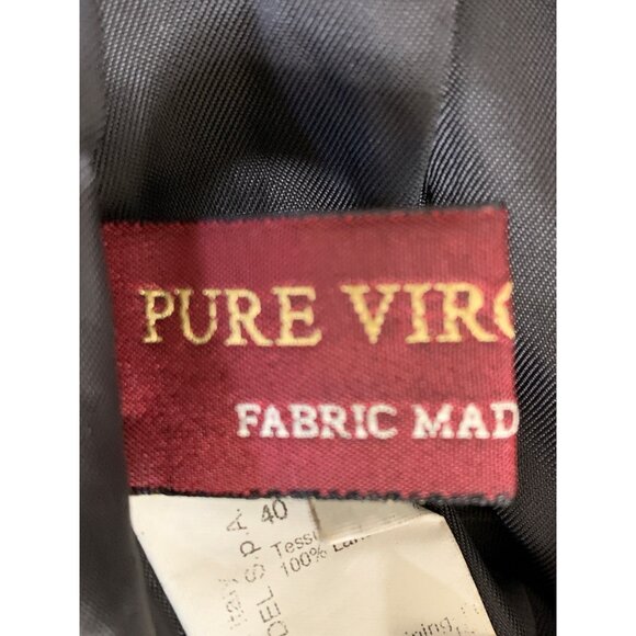 Vintage Italy Long Gray Coat Wool Womens Size 4 8935 - Picture 4 of 12